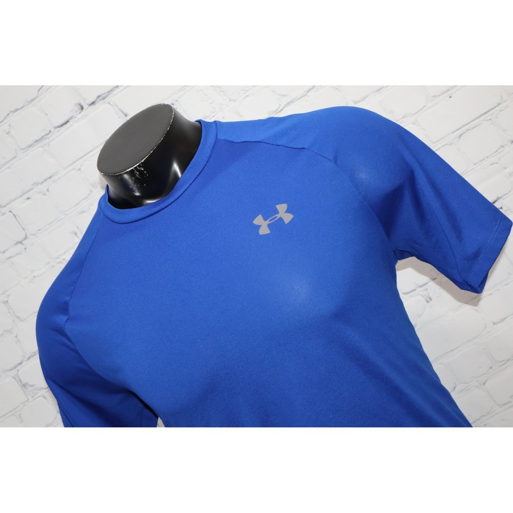Under Armour The Tech Tee Mens Large Blue Gym Workout Crew Neck Active Shirt